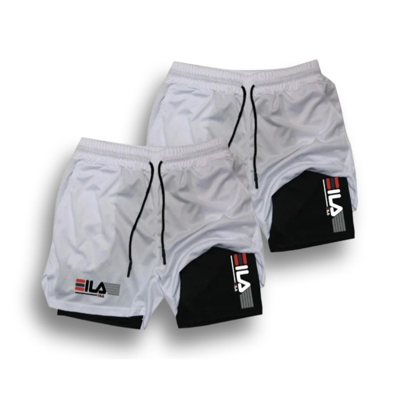 KIT 2 SHORTS DE COMPRESSÃO 2 EM 1 PRO FIT  [PAGUE 01 LEVE 02]