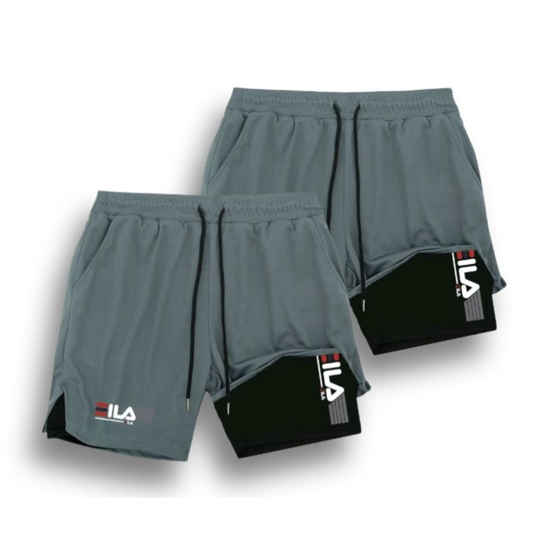 KIT 2 SHORTS DE COMPRESSÃO 2 EM 1 PRO FIT  [PAGUE 01 LEVE 02]