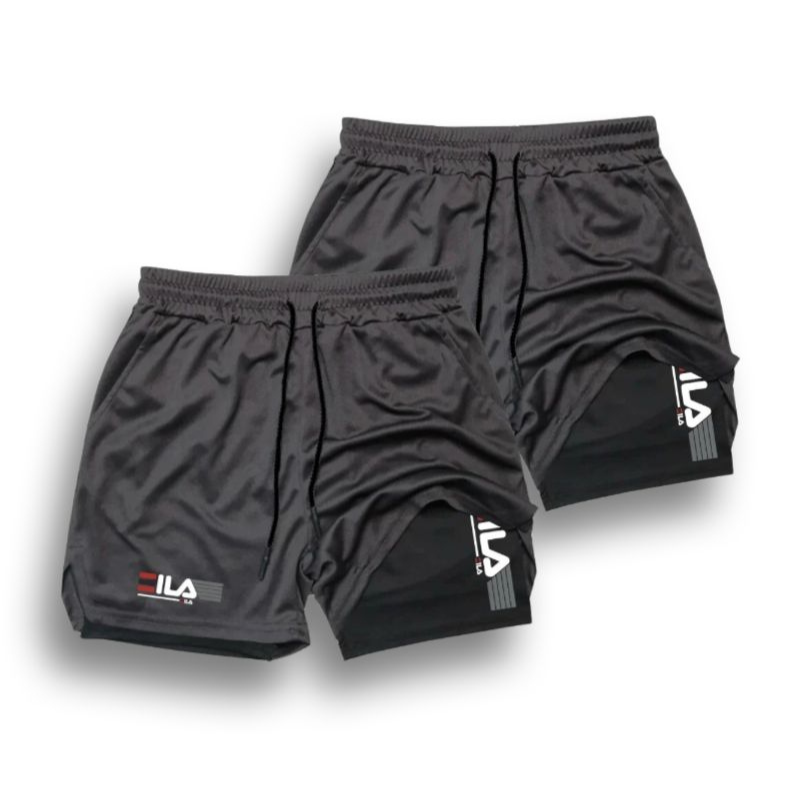 KIT 2 SHORTS DE COMPRESSÃO 2 EM 1 PRO FIT  [PAGUE 01 LEVE 02]