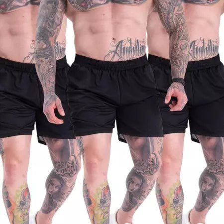 Kit 3 Shorts 2 em 1 Para Academia, Corrida e Lazer