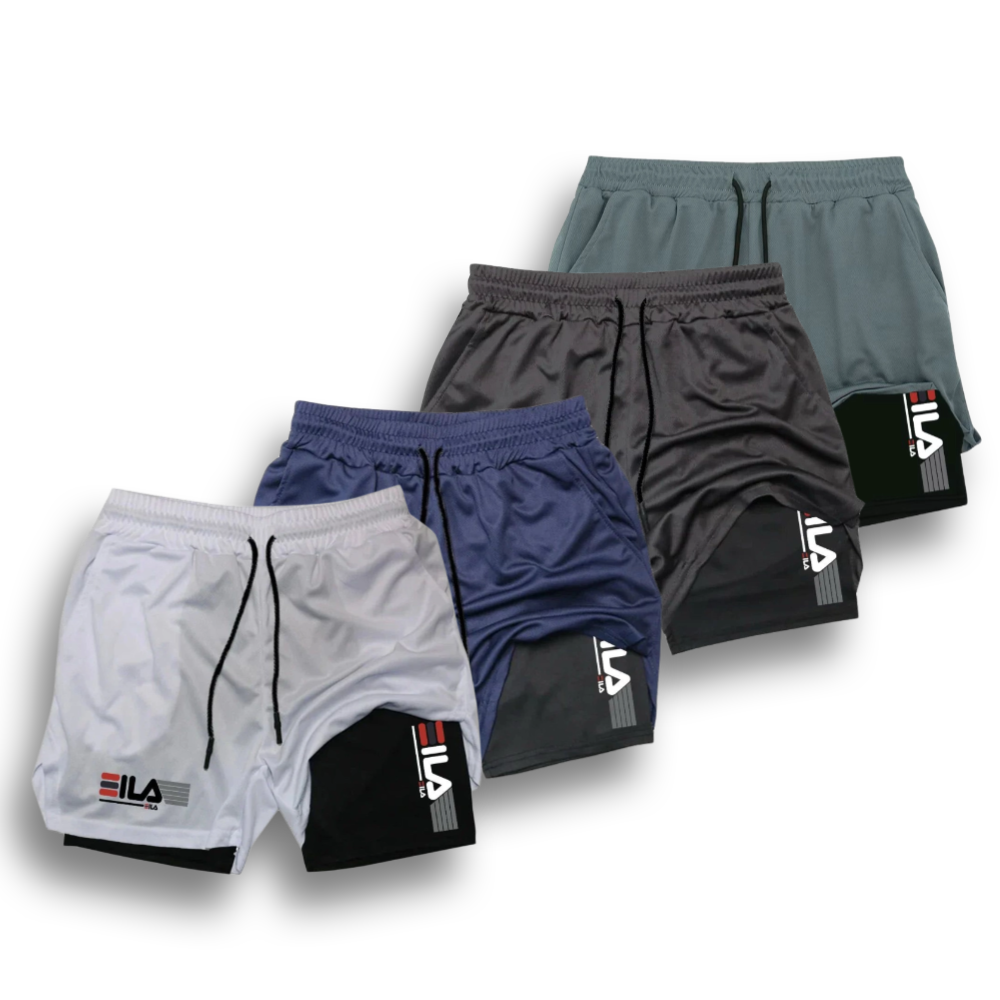 KIT 4 SHORTS DE COMPRESSÃO 2 EM 1 PROFIT  [PAGUE 02 LEVE 04]