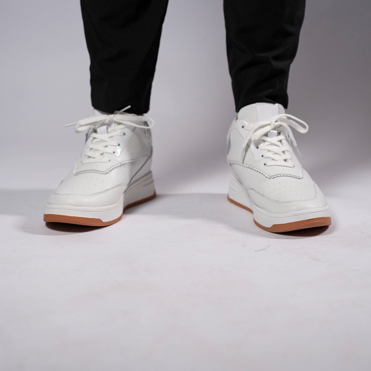 Tênis Casual Altro Boost - Aumenta Altura 10cm - Couro - Branco