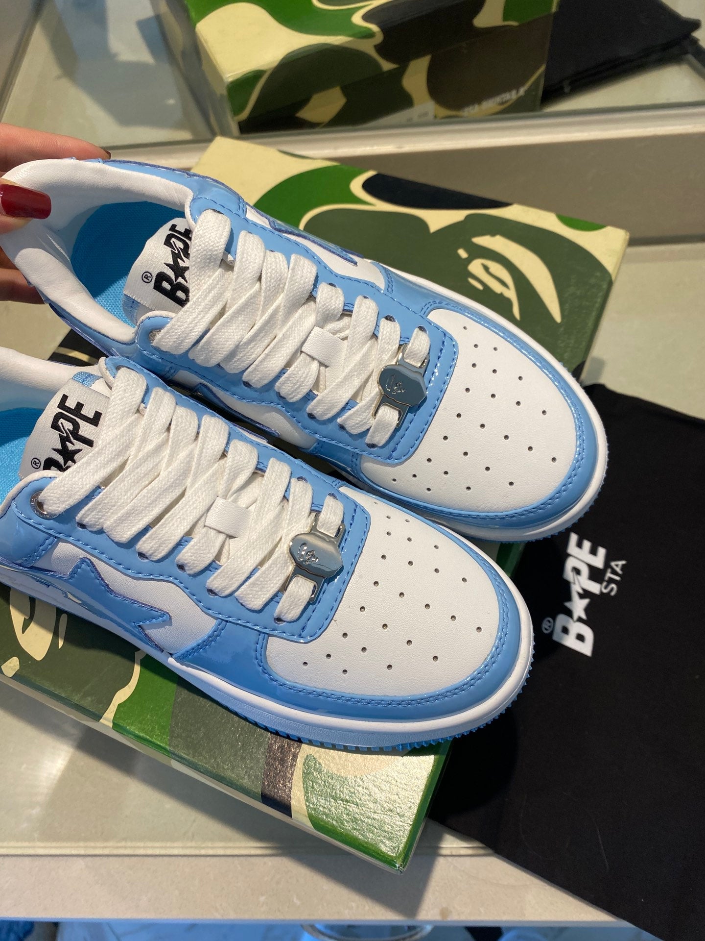 BAPE STA 'LEATHER BLUE WHITE'
