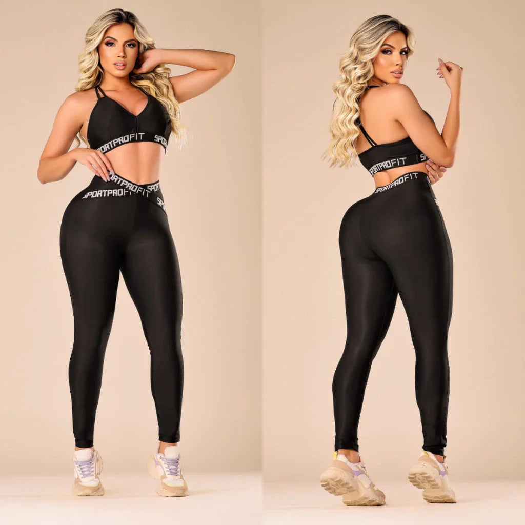 COMPRE 1 LEVE 2 - CONJUNTO FITNESS LEGGING + TOP COM ELÁSTICO