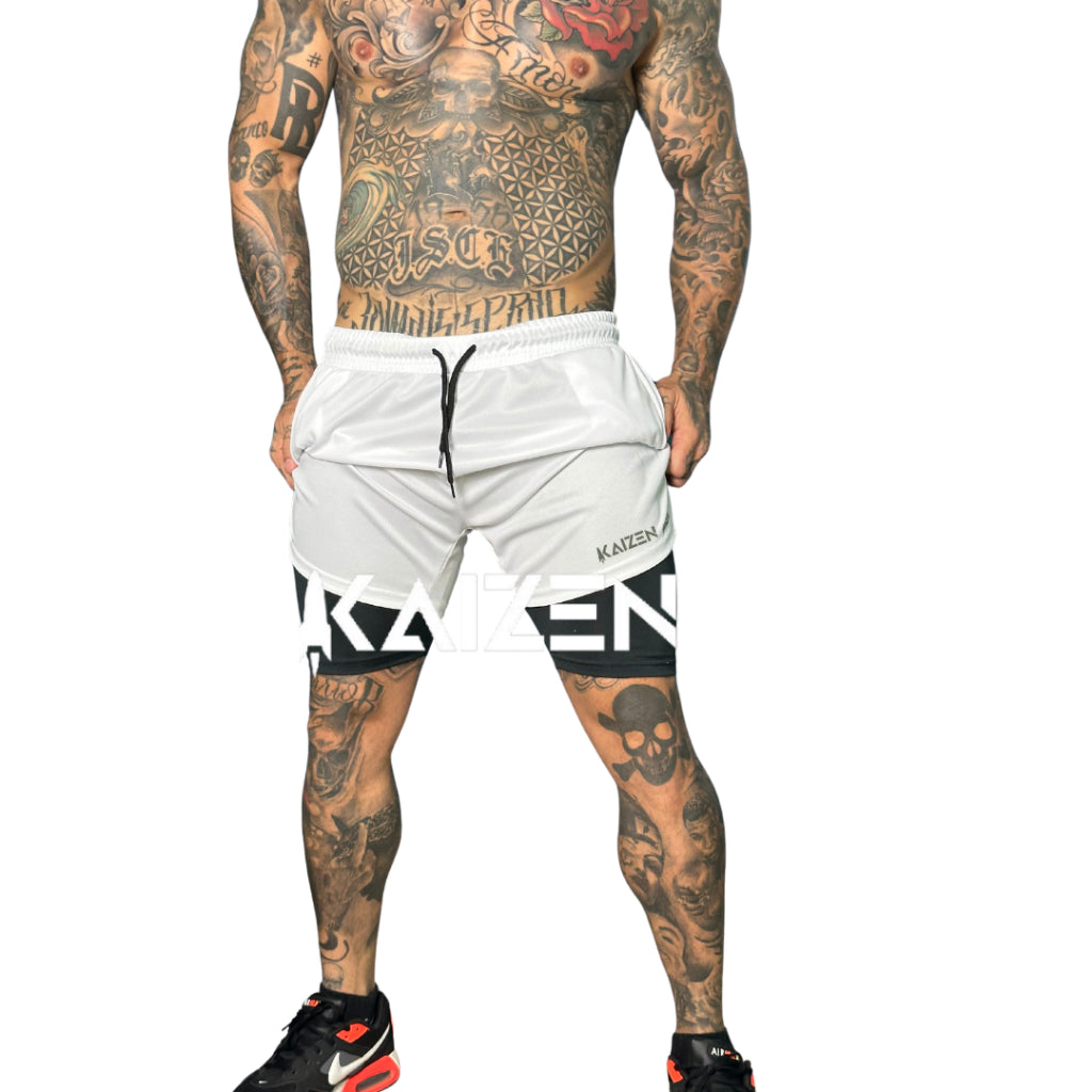 Shorts masculino academia 2 em 1 kaizen
