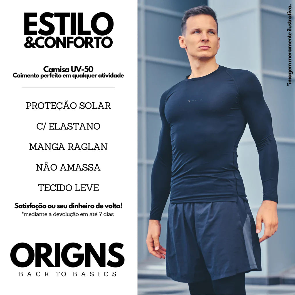 Kit 3 Camisas Térmicas Proteção Uv + FRETE GRÁTIS.