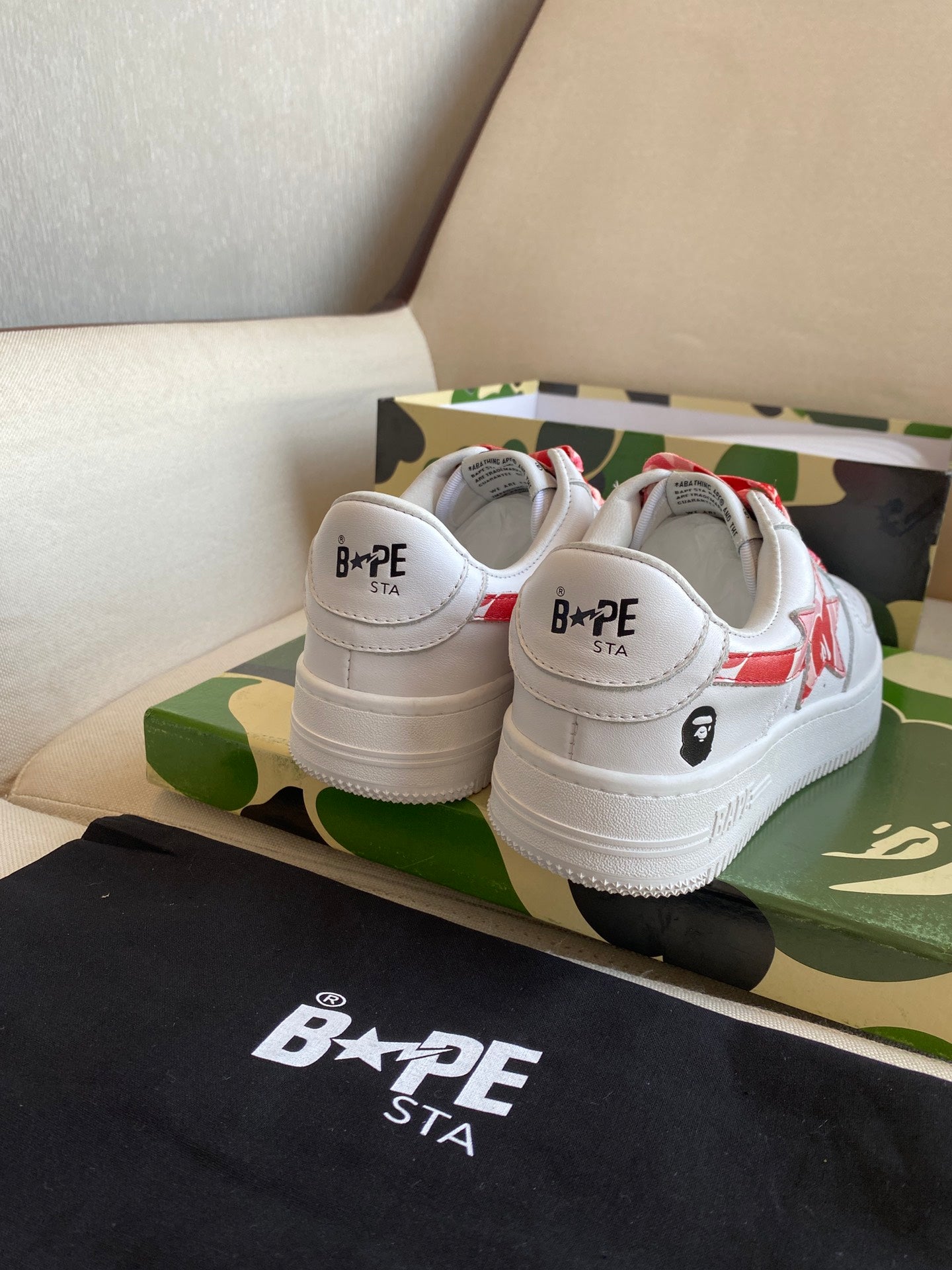 BAPE 'LOW ABC CAMO WHITE PINK'